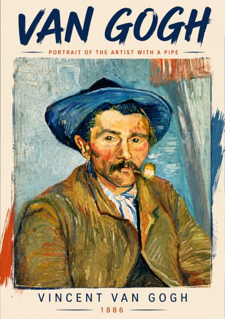 Van Gogh Portrait of the Artist with a Pipe No5 - Plakát