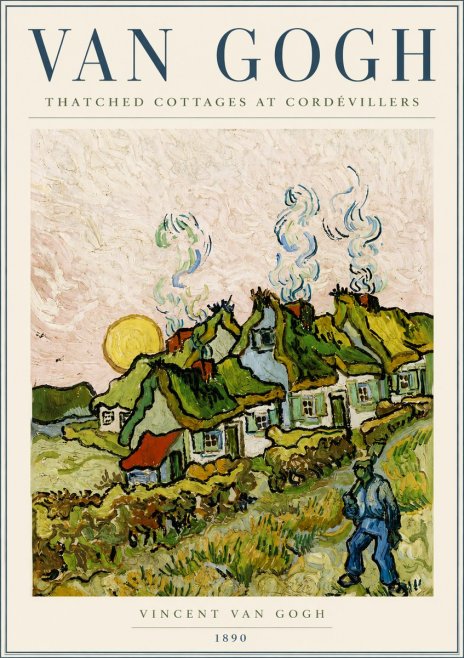 Van Gogh Cottages with Thatched Roofs No6 - Plakát