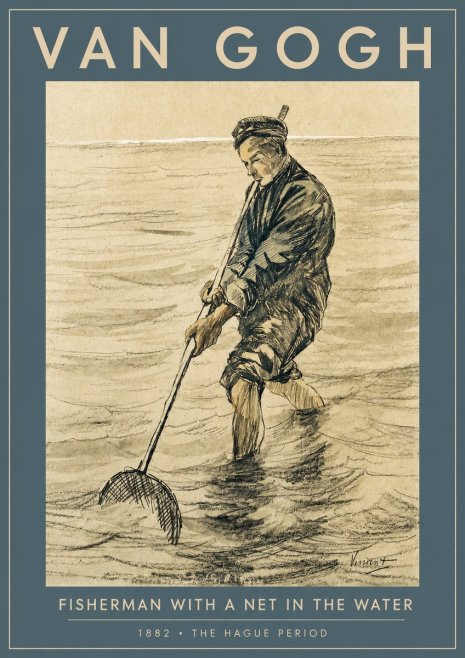 Van Gogh Fisherman with Net No3 - Plakát