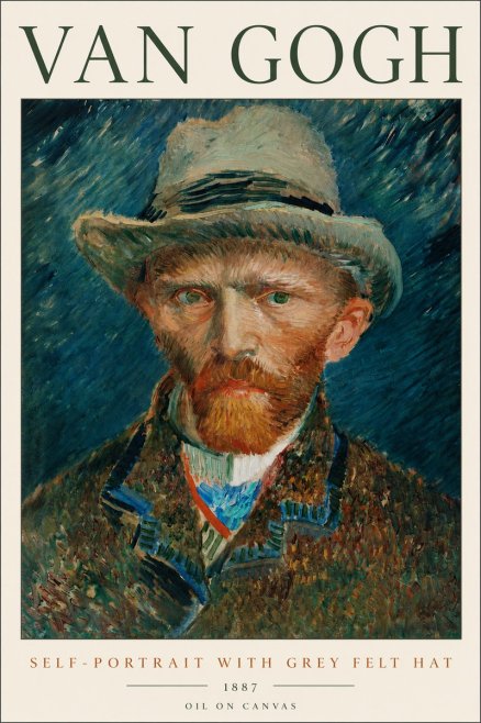 Van Gogh Self-portrait with Grey Felt Hat I No2 - Plakát