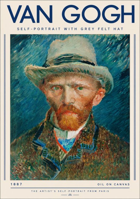 Van Gogh Self-portrait with Grey Felt Hat I No3 - Plakát