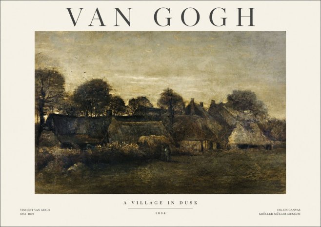 Van Gogh A Village in Dusk No1 - Plakát