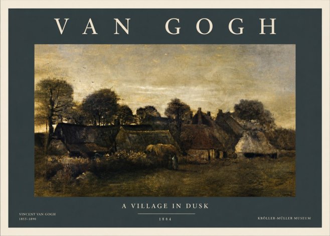 Van Gogh A Village in Dusk No4 - Plakát