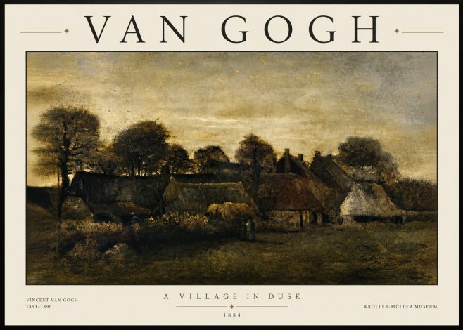 Van Gogh A Village in Dusk No6 - Plakát
