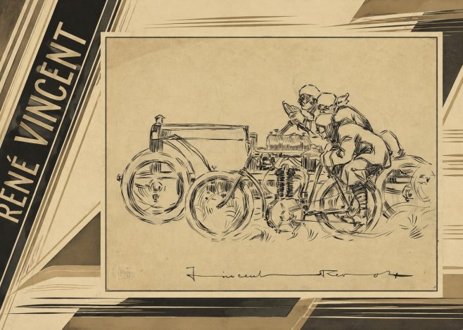 René Vincent Course Automobile No2 - Plakát
