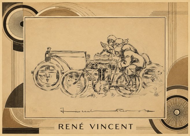 René Vincent Course Automobile No3 - Plakát