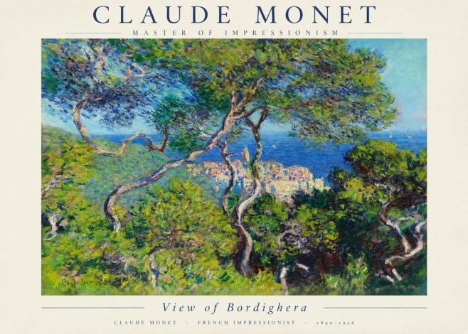 Monet View of Bordighera No1 - Plakát