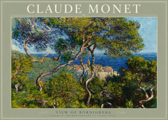 Monet View of Bordighera No5 - Plakát