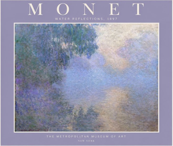 Monet Water Reflections No4 - Plakát