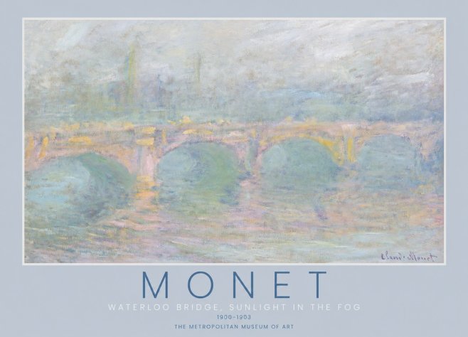 Monet Waterloo Bridge, Sunlight in the Fog I No2 - Plakát