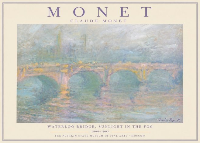 Monet Waterloo Bridge, Sunlight in the Fog I No6 - Plakát