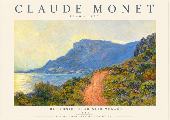 Monet The Cornice Road Near Monaco No5 - Plakát