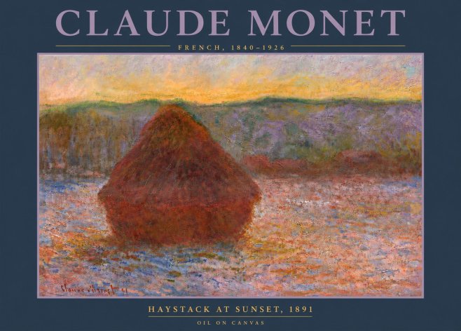 Monet Haystack at Sunset, 1891 No4 - Plakát