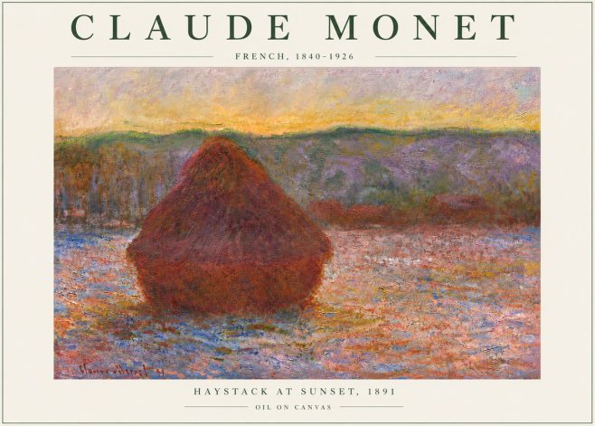 Monet Haystack at Sunset, 1891 No6 - Plakát