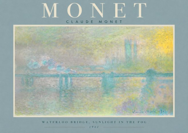 Monet Waterloo Bridge, Sunlight in the Fog II No2 - Plakát