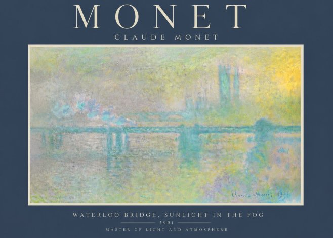 Monet Waterloo Bridge, Sunlight in the Fog II No6 - Plakát