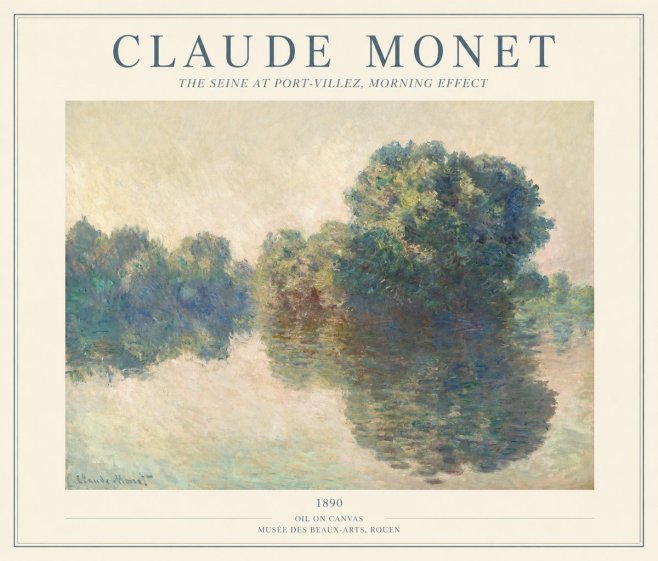 Monet The Seine at Port-villez, Morning Effect No1 - Plakát