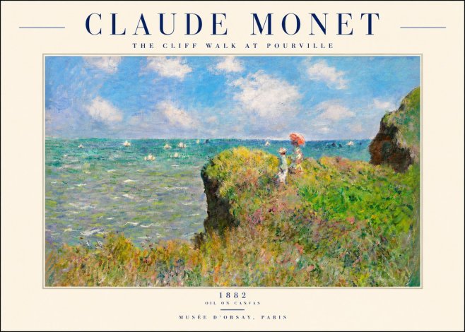 Monet The Cliff Walk at Pourville No2 - Plakát