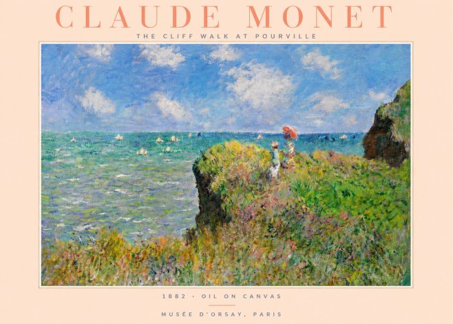 Monet The Cliff Walk at Pourville No4 - Plakát