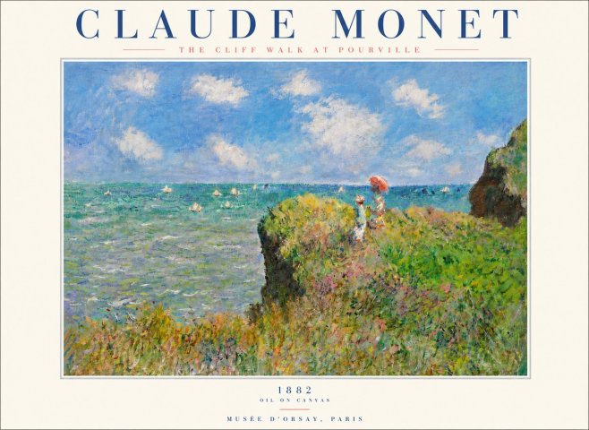 Monet The Cliff Walk at Pourville No5 - Plakát
