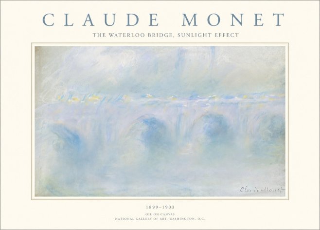 Monet The Waterloo Bridge, Sunlight Effect No1 - Plakát