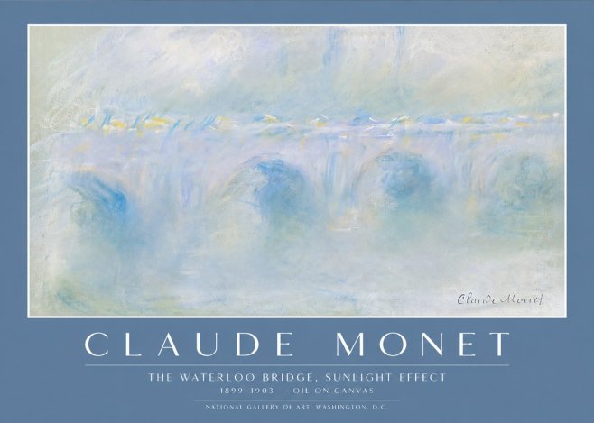Monet The Waterloo Bridge, Sunlight Effect No2 - Plakát