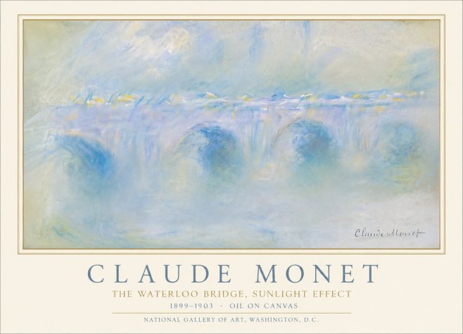 Monet The Waterloo Bridge, Sunlight Effect No3 - Plakát