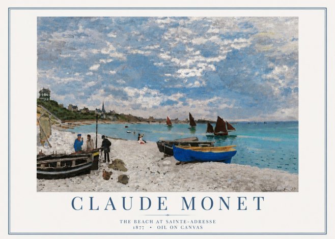 Monet The Beach at Sainte-adresse I No4 - Plakát