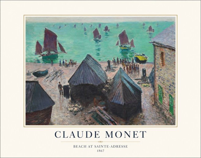 Monet Beach at Sainte-adresse No1 - Plakát