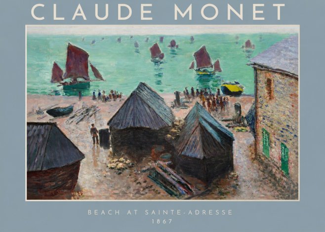 Monet Beach at Sainte-adresse No2 - Plakát