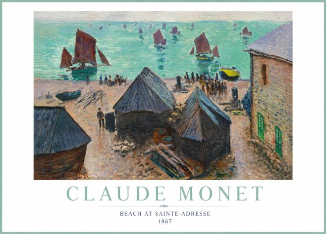 Monet Beach at Sainte-adresse No4 - Plakát
