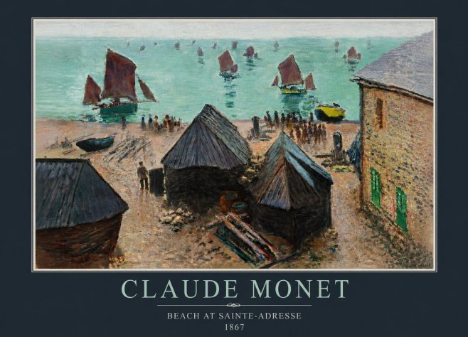 Monet Beach at Sainte-adresse No5 - Plakát