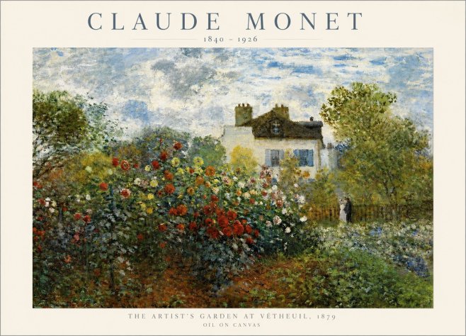 Monet The Artist's Garden at Vétheuil, 1879 No2 - Plakát