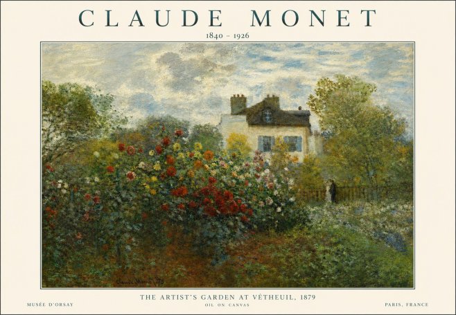 Monet The Artist's Garden at Vétheuil, 1879 No3 - Plakát