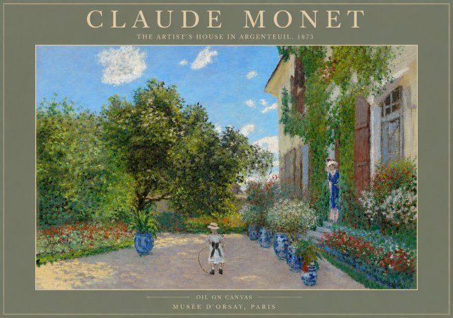 Monet The Artist's House in Argenteuil, 1873 No4 - Plakát
