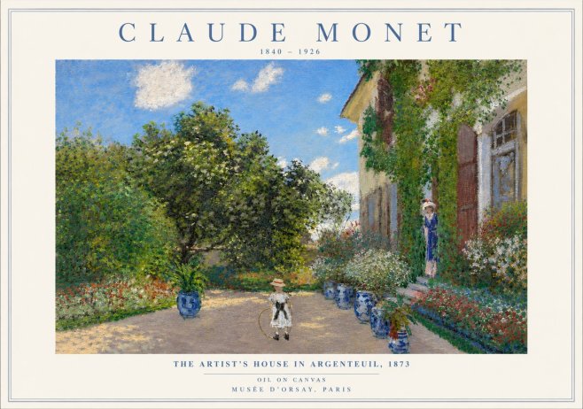 Monet The Artist's House in Argenteuil, 1873 No5 - Plakát