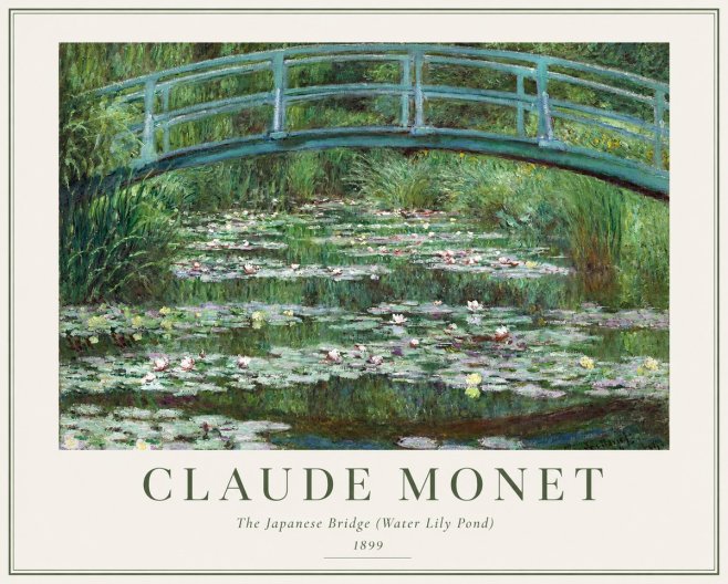 Monet The Japanese Bridge (Water Lily Pond) No1 - Plakát