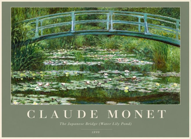Monet The Japanese Bridge (Water Lily Pond) No2 - Plakát