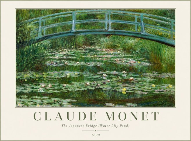 Monet The Japanese Bridge (Water Lily Pond) No3 - Plakát