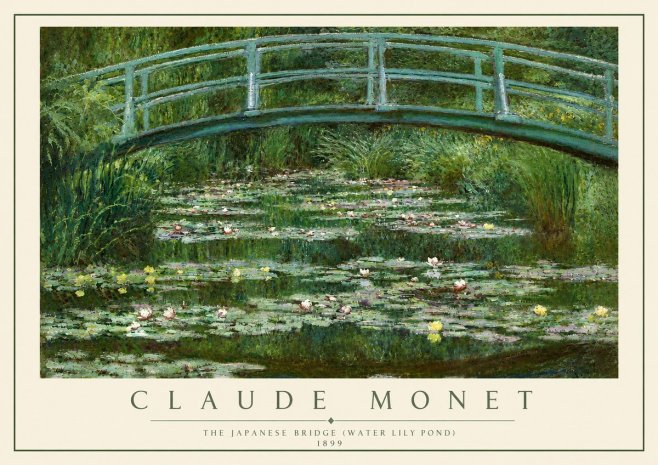 Monet The Japanese Bridge (Water Lily Pond) No5 - Plakát