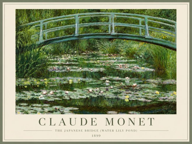 Monet The Japanese Bridge (Water Lily Pond) No6 - Plakát