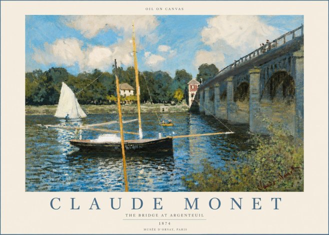Monet The Bridge at Argenteuil I No4 - Plakát