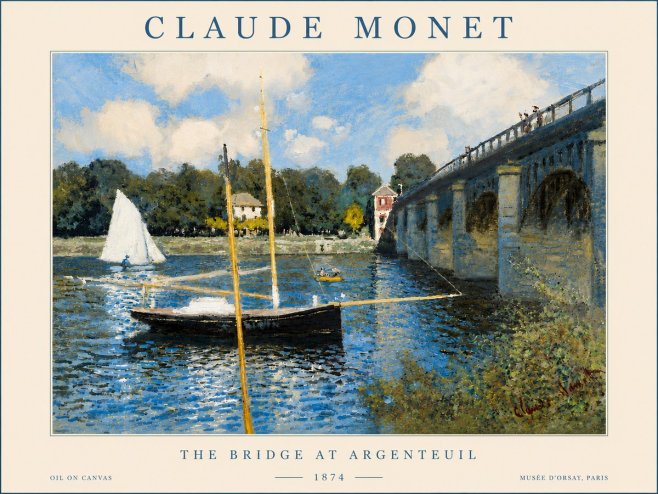 Monet The Bridge at Argenteuil I No5 - Plakát