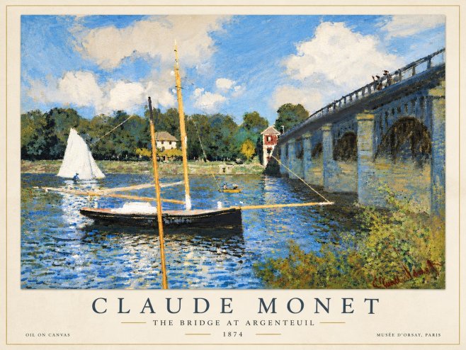 Monet The Bridge at Argenteuil I No6 - Plakát