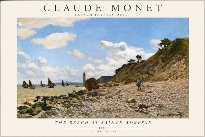 Monet The Beach at Sainte-adresse II No1 - Plakát