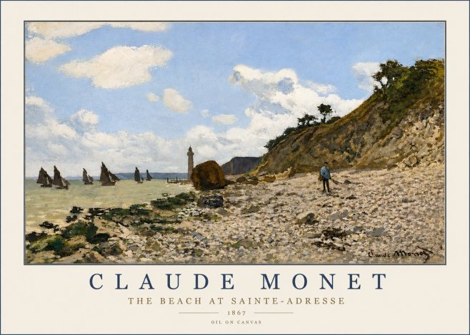 Monet The Beach at Sainte-adresse II No3 - Plakát