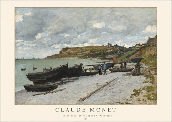 Monet Fishing Boats on the Beach at Pourville No1 - Plakát