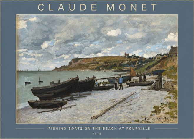 Monet Fishing Boats on the Beach at Pourville No2 - Plakát