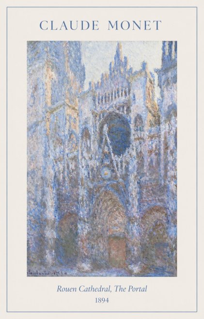 Monet Rouen Cathedral, the Portal No1 - Plakát