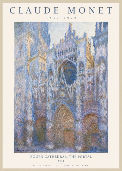 Monet Rouen Cathedral, the Portal No2 - Plakát